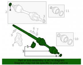 Drive half shaft front right Volvo V90 17-21 usa T5, T6 rusty