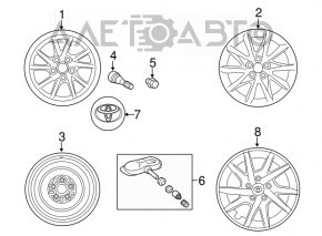 Wheel cap R16 Toyota Prius V 12-17