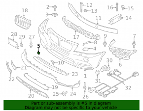 Plug towing hook front bumper BMW X3 F25 11-14 dorest