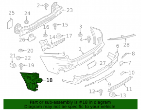 Rear bumper mount, left outer, BMW X4 G02 19-25 2019-21. 2020-21