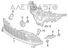Toyota Camry v70 18-20 L/LE USA hybrid front bumper lower grille, no hook, no fog lights, dented, scratches