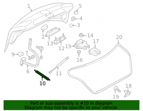 Trunk lid hinge spring right VW Passat b7 12-15 USA
