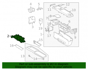 Lexus RX300 RX330 RX350 RX400h 04-08 Console Rail Mechanism
