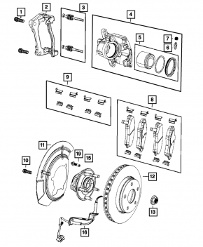 Brake Disc Cover Front Left Jeep Cherokee KL 14-16