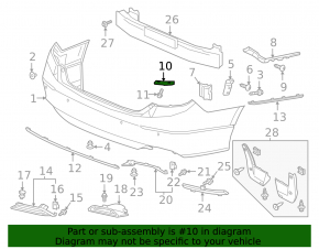 Rear bumper mount under the left light Honda Accord 23-