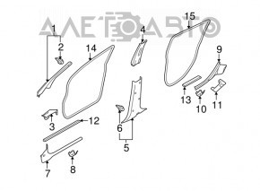Front pillar trim right Nissan Versa 1.8 10-12
