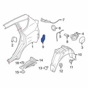 Left ventilation shield Ford C-max MK2 13-18