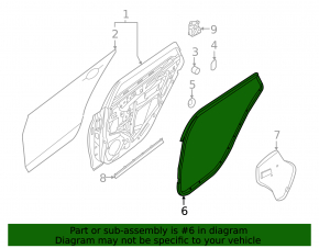 Rear left door seal Nissan Sentra 20-24