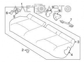 Rear row of seats 2nd row Nissan Rogue Sport 17-22 light gray leather
