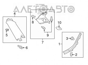 Rear pillar trim behind the right window Audi Q5 8R 09-17 gray under the speaker