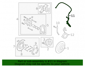 ABS sensor rear right Kia Sorento 10-15 AWD