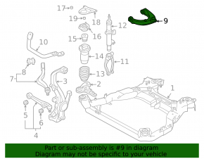 Upper control arm, front right, Mazda6 03-08