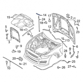 Hood seal left Ford Mustang mk6 18- small