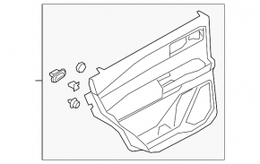 Door trim card rear left Ford Explorer 20-24 leather black without curtain, XLT