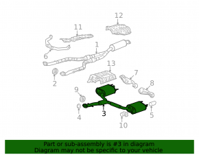 Rear muffler with barrel, right, Lexus IS250 14-16