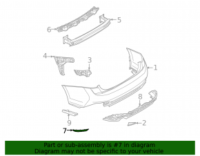 Rear bumper reflector left VW Jetta 22-26 GLI