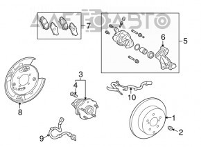 Brake Disc Cover Rear Right Lexus RX350 RX450h 10-15 FWD