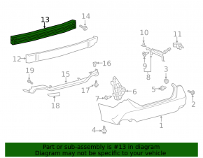 Rear Bumper Reinforcement Lexus ES250 ES300h ES350 19-