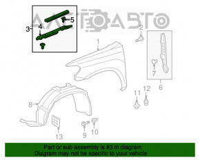 Seal wing hood-wing left Toyota Highlander 08-10