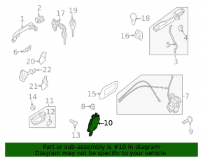 Front left door lock actuator for Subaru Tribeca B10 08-14