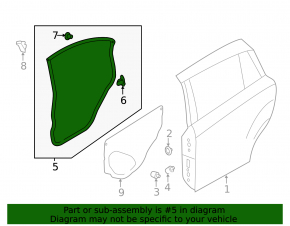 Door seal rear right Subaru Impreza 4d 17-23 GK