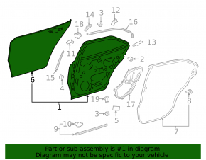 Door bare rear left Toyota Camry v70 18-