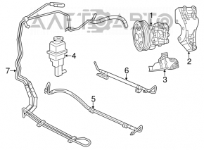 Steering rack cooling tubes Chrysler 200 11-14 2.4 6-speed