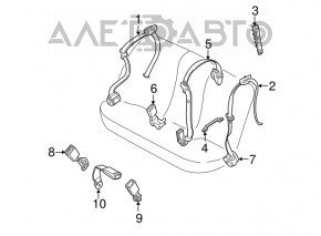 Rear left seat belt BMW X5 E70 07-13 black