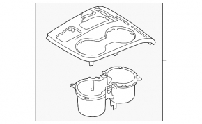Hyundai Tucson 22-24 center console trim with cup holders, type 2