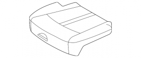 Rear seat cushion trim, 2nd row, left, Kia Sorento 21-24 HEV, PHEV, perforated, gray leather