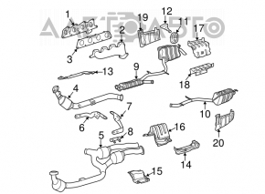 Left exhaust manifold for Mercedes W211 E550