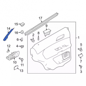 Door trim inner rear right Ford Explorer 11-15