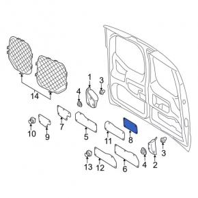Trunk door trim left upper Ford Transit Connect MK2 13-23 25 cargo