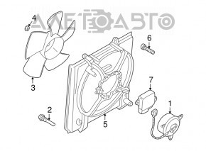 Left cooling fan motor for Mitsubishi Galant 04-09