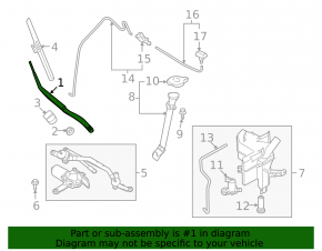 Left windshield wiper arm for Nissan Murano z51 09-14