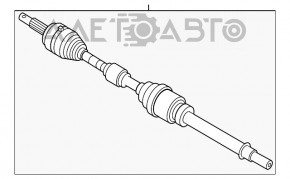 Drive axle shaft front right Nissan Rogue 14-20 awd thread defect