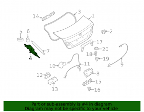Right trunk lid hinge for BMW 335i e92 07-13