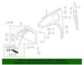 Mudguard front right Chevrolet Bolt 17-