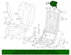 Rear left headrest, 2nd row, Audi Q8 19-26, brown leather