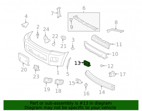 Toyota Sequoia 08-17 Front Bumper Lower Grille Distronic Frame