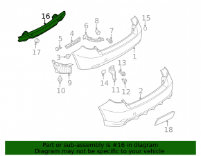 Subaru Impreza WRX GH 08-14 5d Rear Bumper Reinforcement