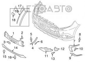 Right fog light frame for Mitsubishi Outlander 2016-2021