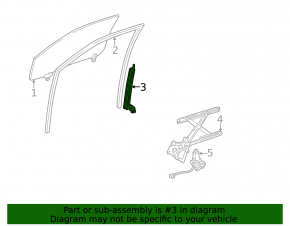 Front right door glass guide for Lexus RX300 98-03