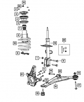 Shock absorber strut assembly front right Dodge Grand Caravan 11-20