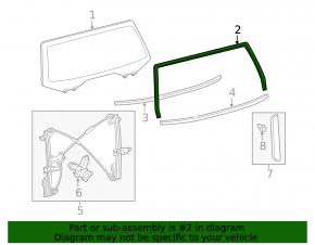 Toyota Sequoia 08-16 tailgate glass seal
