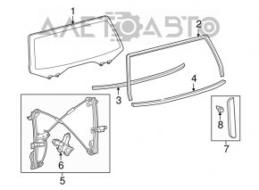 Toyota Sequoia 08-16 tailgate glass seal