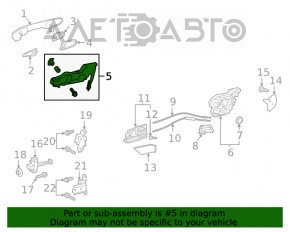 Rear right door handle mechanism Toyota Highlander 20-