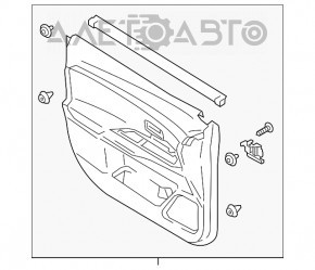 Door trim card front right Mitsubishi Outlander 14-15 black leather wood insert