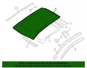 Nissan Murano z52 15-24 metal roof for panoramic windows, sawed off