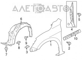 Front left fender liner for Honda Crosstour 10-15